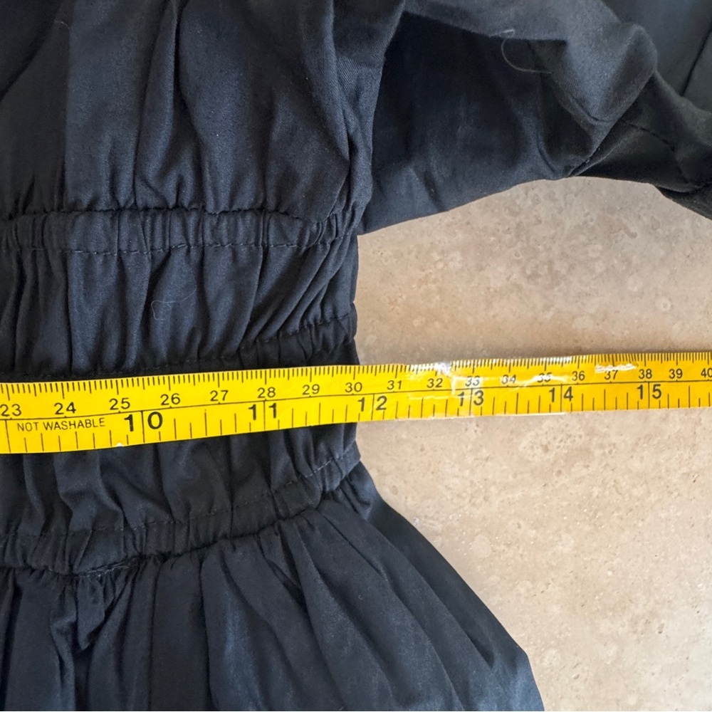 J Crew Elena Cotton Shirt Dress Midi Collared Short Sleeve Womens Size 00P Black - Picture 9 of 13